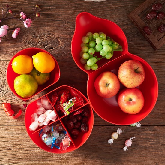 葫蘆造型糖果盒 創意過年必備分隔帶蓋糖果盒 水果盤 新年必備