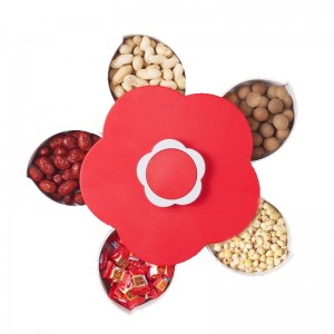 創意花朵旋轉糖果盒 婚慶果乾盤 花漾零食果盤 春節必備