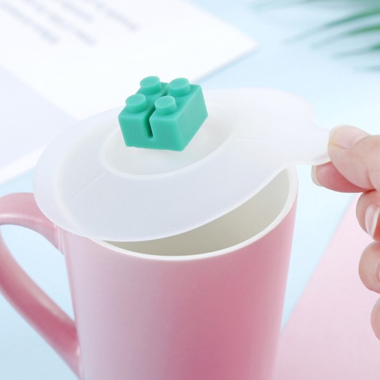 創意積木造型矽膠杯蓋 水杯蓋 多用途杯蓋 防塵蓋