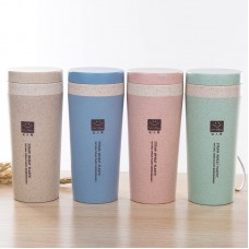 小麥秸稈 雙層隔熱 密封隨手杯 簡約環保無毒 300ml水杯