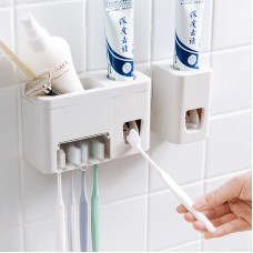 無痕壁掛式擠牙膏器 洗漱用品置物架 自動擠牙膏 浴室必備