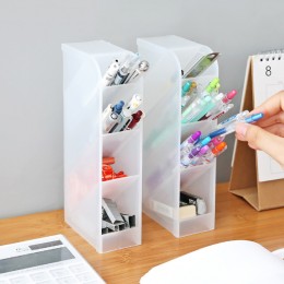桌面斜插式磨砂筆筒 文具化妝品收納架 桌面收納必備小物 桌面斜插式磨砂筆筒 文具化妝品收納架 桌面收納必備小物