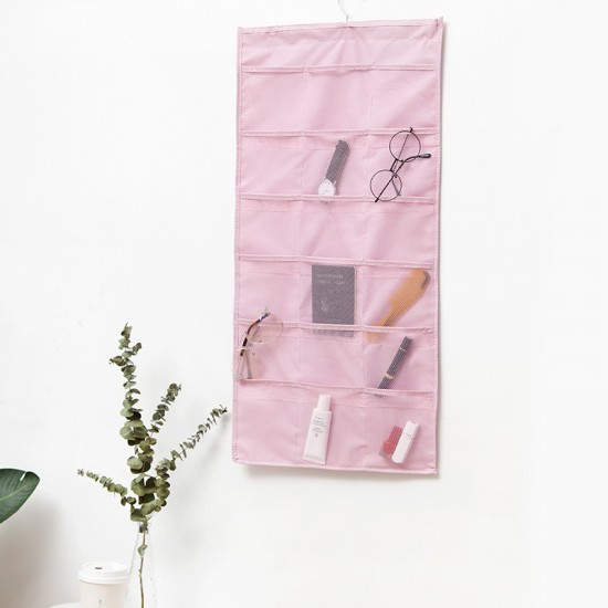 簡約牛津布雙面收納掛袋 宿舍必備多格收納掛袋 收納好幫手
