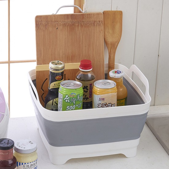 創意可折疊廚房洗菜籃 蔬菜水果瀝水籃 摺疊收納不占空間
