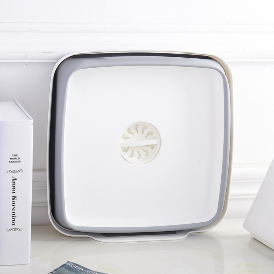 創意可折疊廚房洗菜籃 蔬菜水果瀝水籃 摺疊收納不占空間