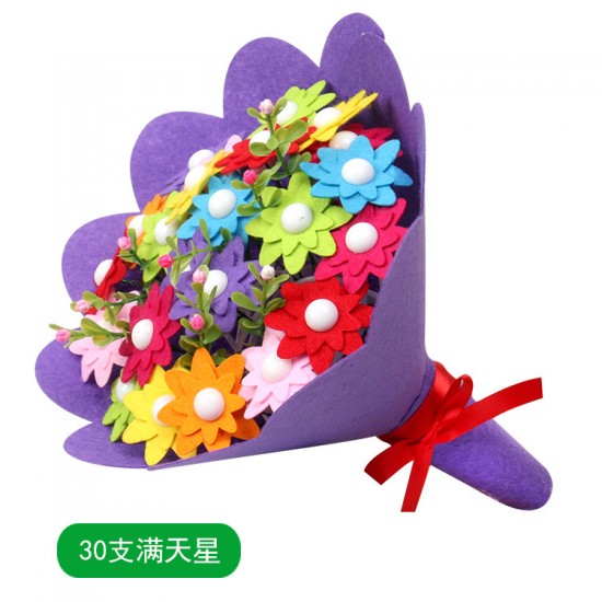 母親節教師節禮物 紐扣花束 兒童幼兒園DIY 材料包 手捧花