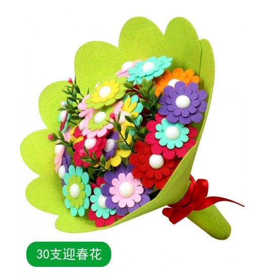母親節教師節禮物 紐扣花束 兒童幼兒園DIY 材料包 手捧花