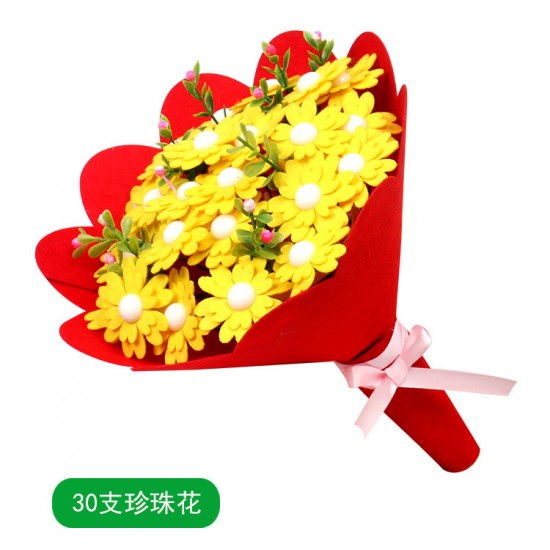 母親節教師節禮物 紐扣花束 兒童幼兒園DIY 材料包 手捧花