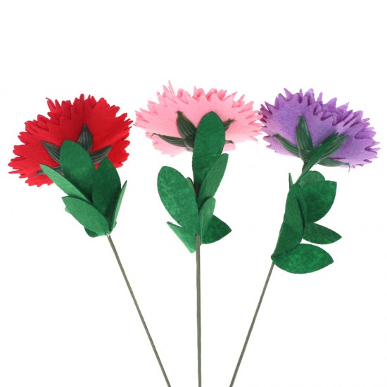 母親節禮物 康乃馨DIY材料包 幼兒園兒童 美勞課  免剪裁不織布