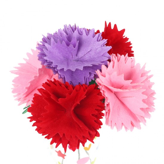 母親節禮物 康乃馨DIY材料包 幼兒園兒童 美勞課  免剪裁不織布