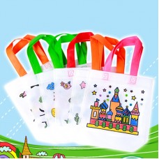 兒童美勞課DIY材料包 手繪著色塗鴉包 手提帆布環保袋