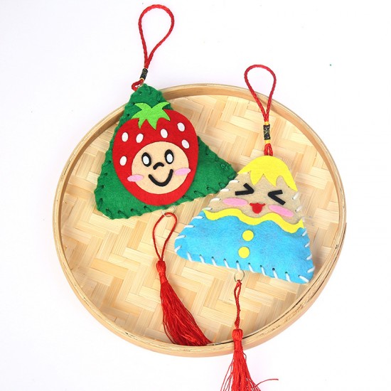 可愛表情香包掛飾 端午節幼兒園DIY材料包 不織布粽子 兒童美勞課創作