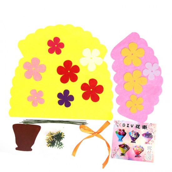 母親節教師節 不織布禮物花束 兒童幼兒園DIY材料包 手捧花