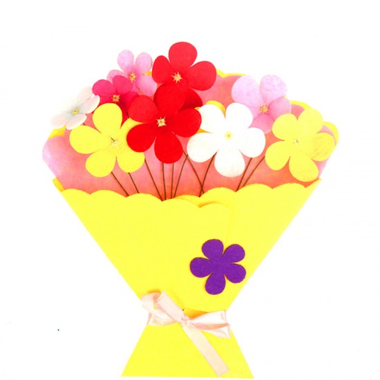 母親節教師節 不織布禮物花束 兒童幼兒園DIY材料包 手捧花