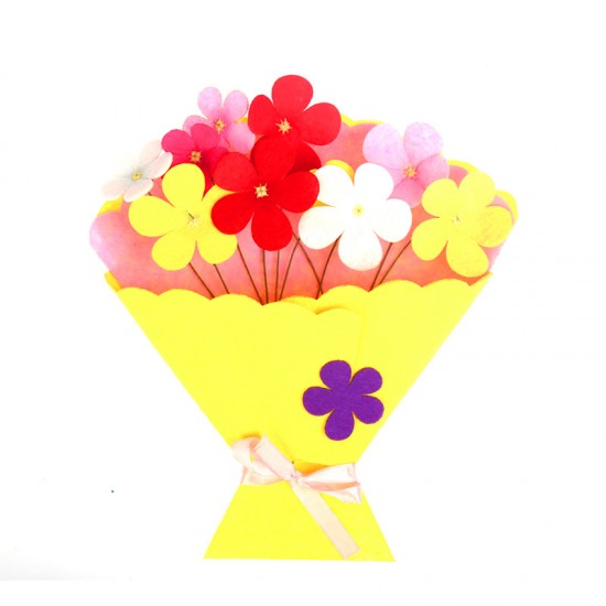 母親節教師節 不織布禮物花束 兒童幼兒園DIY材料包 手捧花