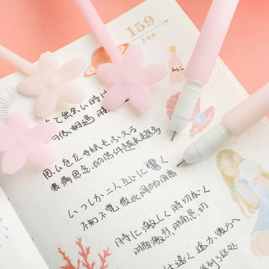 韓國夜光櫻花中性筆 粉嫩少女系原子筆