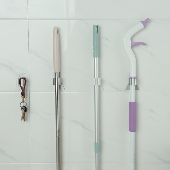 強力無痕拖把掛架 笑臉拖把掃把收納 防水拖把夾