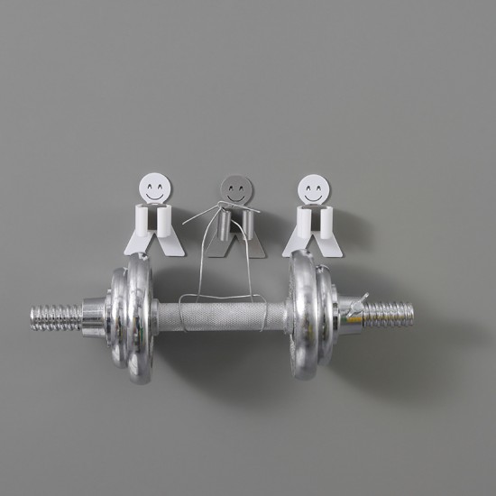 強力無痕拖把掛架 笑臉拖把掃把收納 防水拖把夾