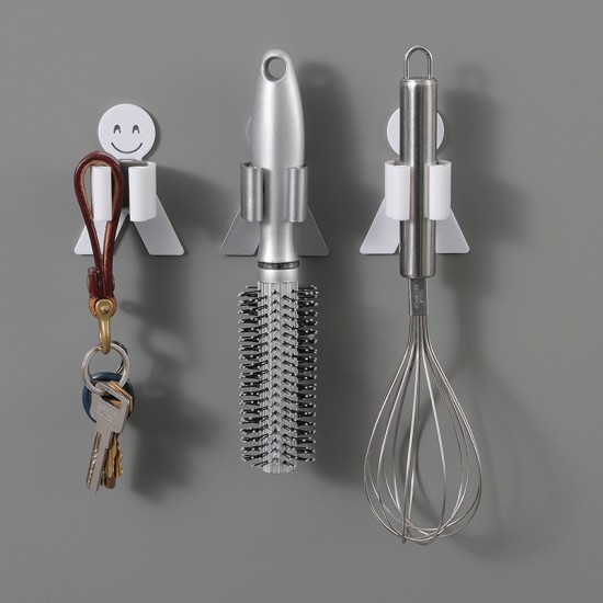 強力無痕拖把掛架 笑臉拖把掃把收納 防水拖把夾