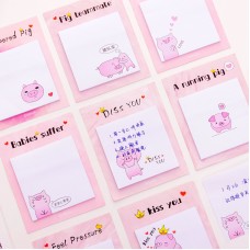 粉色小豬便利貼 可黏式留言便條 卡通N次貼
