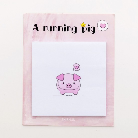 粉色小豬便利貼 可黏式留言便條 卡通N次貼