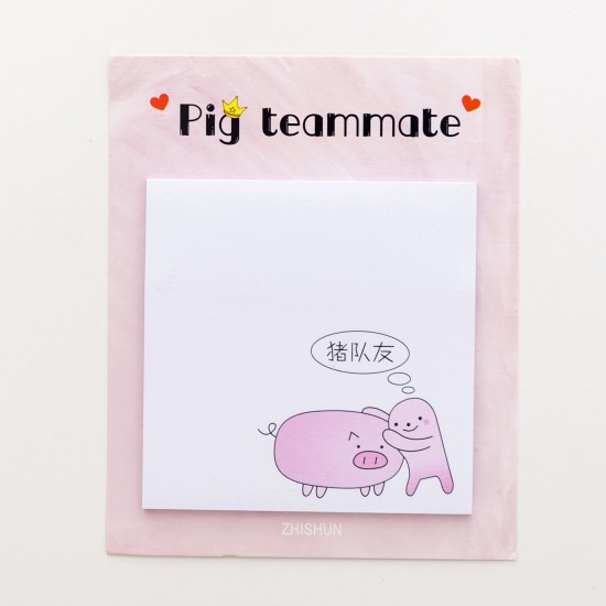 粉色小豬便利貼 可黏式留言便條 卡通N次貼