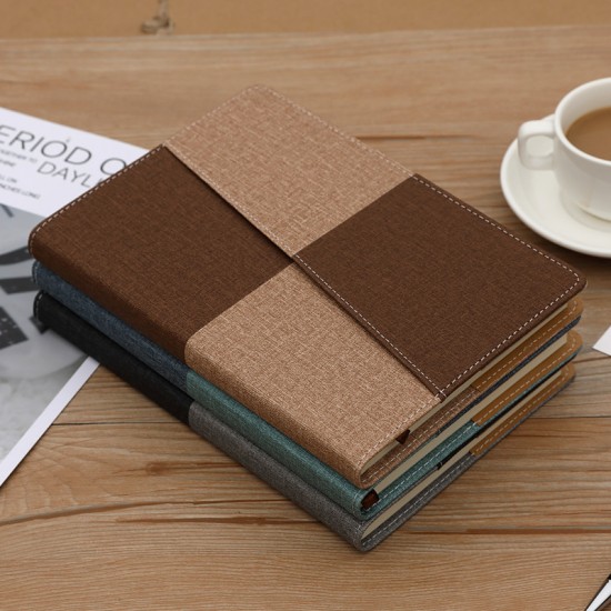 A5商務筆記本 辦公文具 撞色拼接手帳 學生日記本 記事本禮品