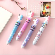 夢幻獨角獸10色圓珠筆 可愛文具 卡通按壓式原子筆