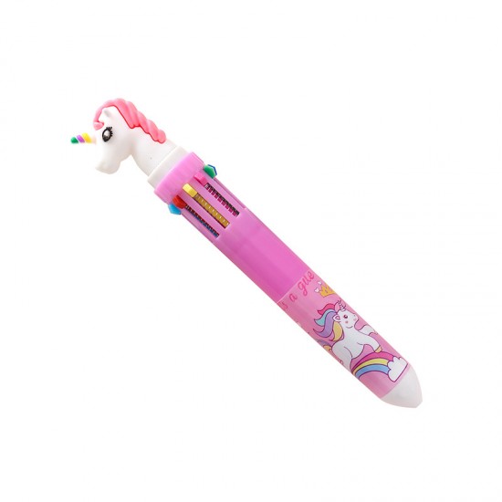 夢幻獨角獸10色圓珠筆 可愛文具 卡通按壓式原子筆