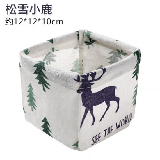 簡約風可折疊收納籃 辦公桌 梳妝臺 文具雜物整理盒 桌面收納盒