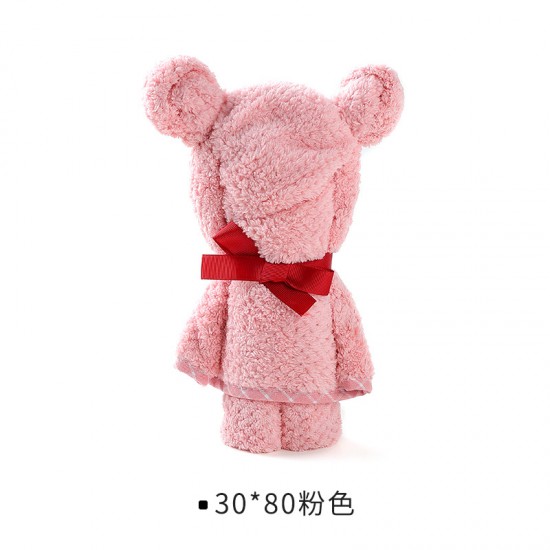 創意小熊造型毛巾 珊瑚絨吸水毛巾 造型毛巾