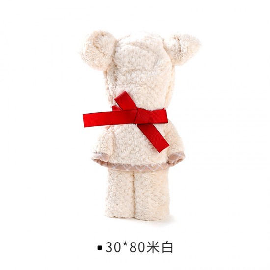 創意小熊造型毛巾 珊瑚絨吸水毛巾 造型毛巾