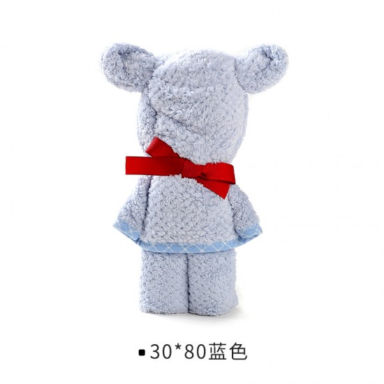 創意小熊造型毛巾 珊瑚絨吸水毛巾 造型毛巾