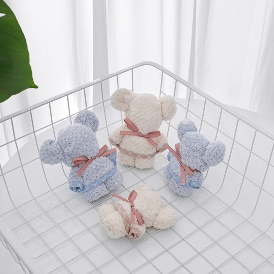 創意小熊造型毛巾 珊瑚絨吸水毛巾 造型毛巾