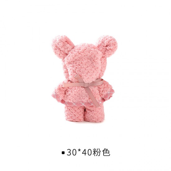 創意小熊造型毛巾 珊瑚絨吸水毛巾 造型毛巾
