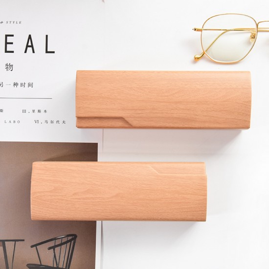 小清新復古木質眼鏡盒 文藝眼鏡收納盒 簡約眼鏡盒