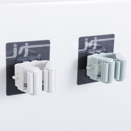 無痕壁掛式拖把掛夾 浴室收納必備掃具掛勾 拖把掃把掛架