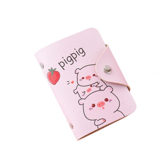 粉色小豬大容量卡包 20位防消磁卡包 卡片收納包