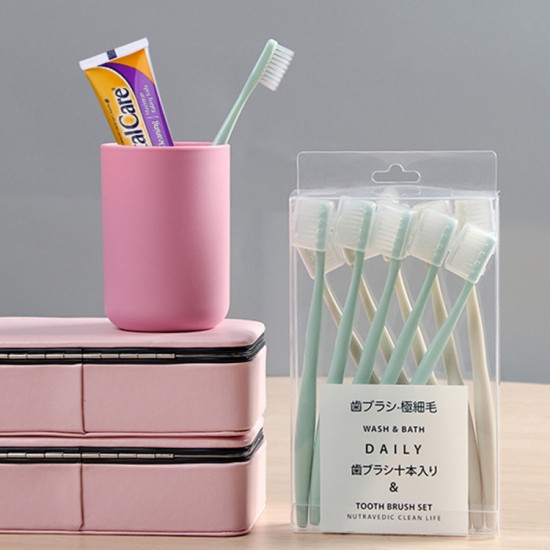 旅行軟毛牙刷 方便攜帶旅行牙刷 簡約軟毛牙刷 10支裝