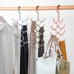 可旋轉多爪領帶絲巾衣架 創意10爪圍巾衣帽架 塑膠掛勾 鞋架