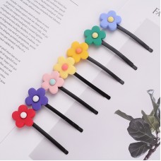 撞色小花造型一字夾 時尚可愛甜美花朵小髮夾 瀏海夾