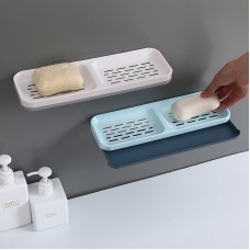 雙格壁掛式瀝水肥皂盒 創意無痕肥皂架 浴室廚房必備瀝水置物架 香皂盒