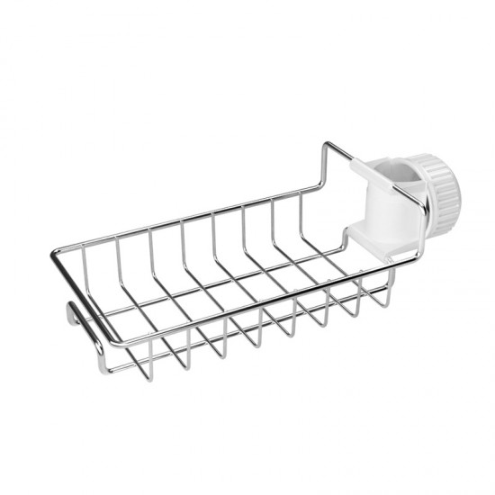 不鏽鋼水龍頭置物架 家用廚房抹布瀝水架 水槽收納架