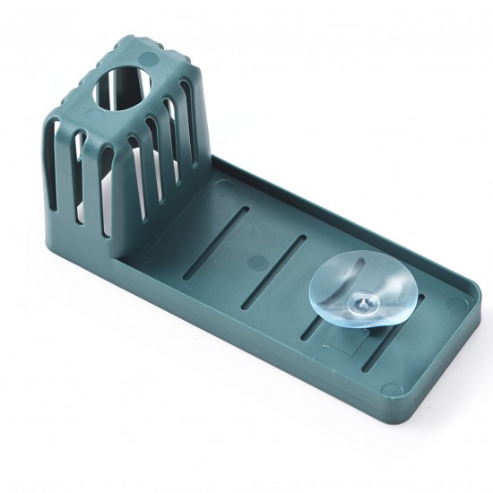 廚房吸盤水槽瀝水架 水槽海綿收納籃 菜瓜布置物籃 置物架 收納架