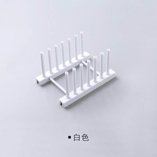 多用途碗盤瀝水架 可拆式鍋蓋收納架 碗盤塑膠瀝水置物架