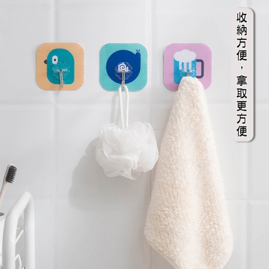 可愛多功能無痕黏貼掛勾 壁掛式創意小掛鉤 廚房浴室必備掛鉤