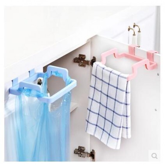 門背式手提垃圾袋支架 櫥櫃抹布掛架 廚房必備掛架 收納架