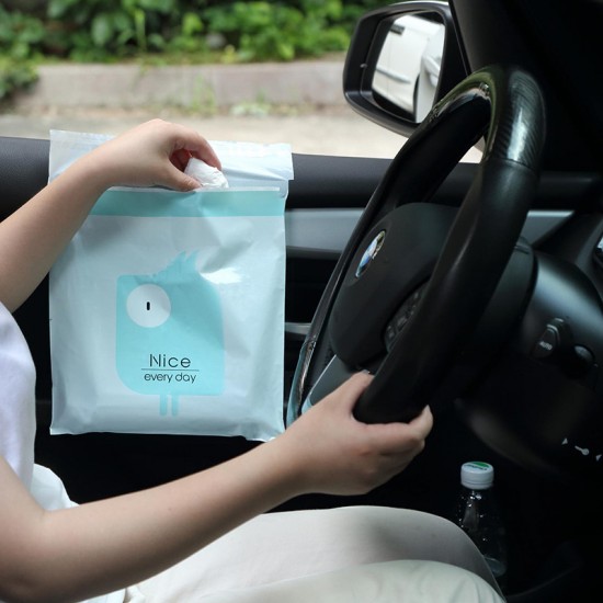 一次性黏貼式垃圾袋 可愛黏貼式防水垃圾收納袋 車用垃圾袋 15個裝
