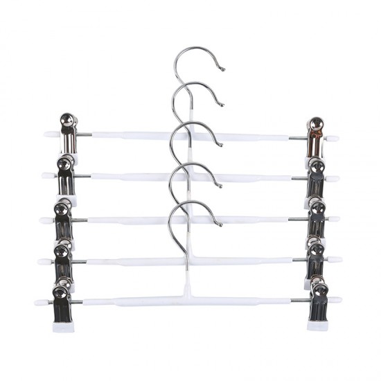 家用不鏽鋼防滑裙架 多功能衣櫃伸縮褲夾 創意防滑裙褲夾 防滑衣架 5個裝
