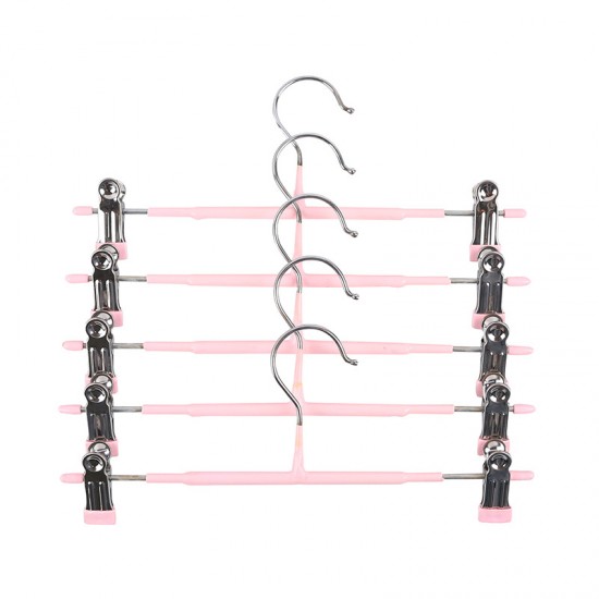 家用不鏽鋼防滑裙架 多功能衣櫃伸縮褲夾 創意防滑裙褲夾 防滑衣架 5個裝